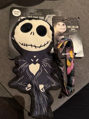 New***Disney Nightmare before Christmas dog Toy & Small Dog Collar